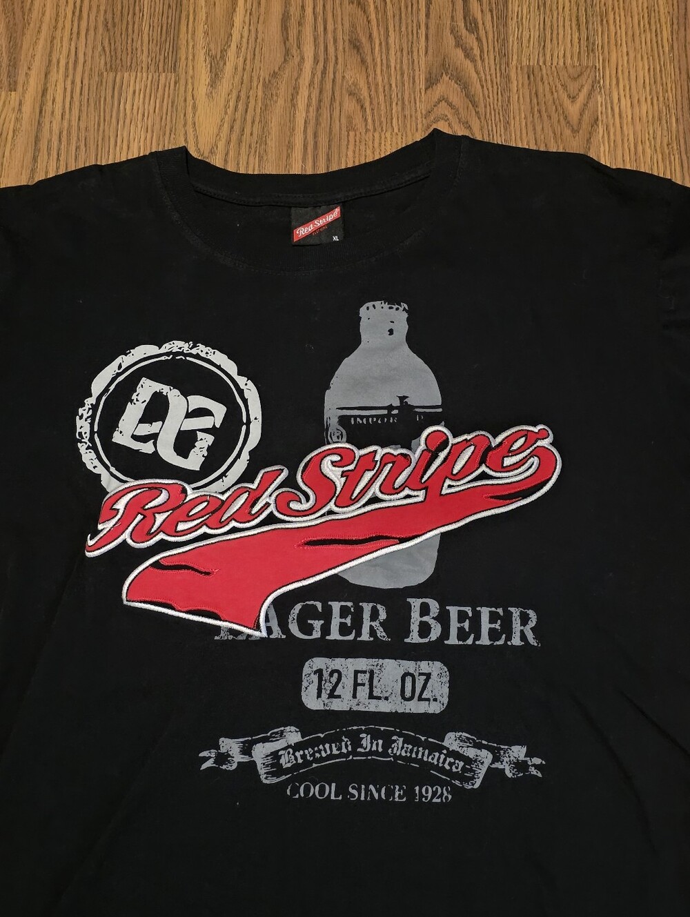 Vintage Red Stripe Beer Jamaica Graphic Tee Black XL Jamaican Lager 90s Y2K C4